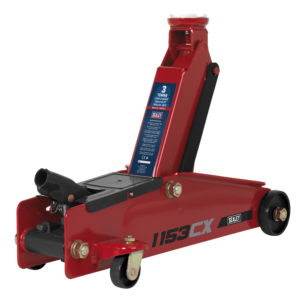 Sealey 3tonne Long Chassis Heavy-Duty Trolley Jack 1153CX