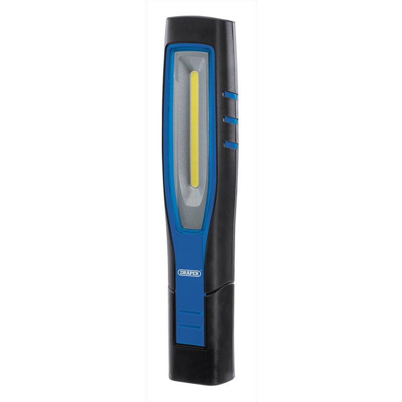 Draper COB/SMD LED Rechargeable Inspection Lamp, 7W, 700 Lumens, Blue, 1 x USB Cable, 1 x USB Charger DRA-11758