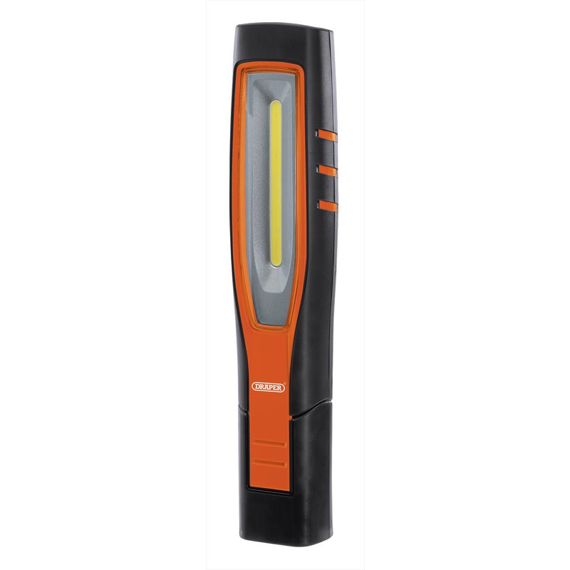 Draper COB/SMD LED Rechargeable Inspection Lamp, 7W, 700 Lumens, Orange DRA-11761