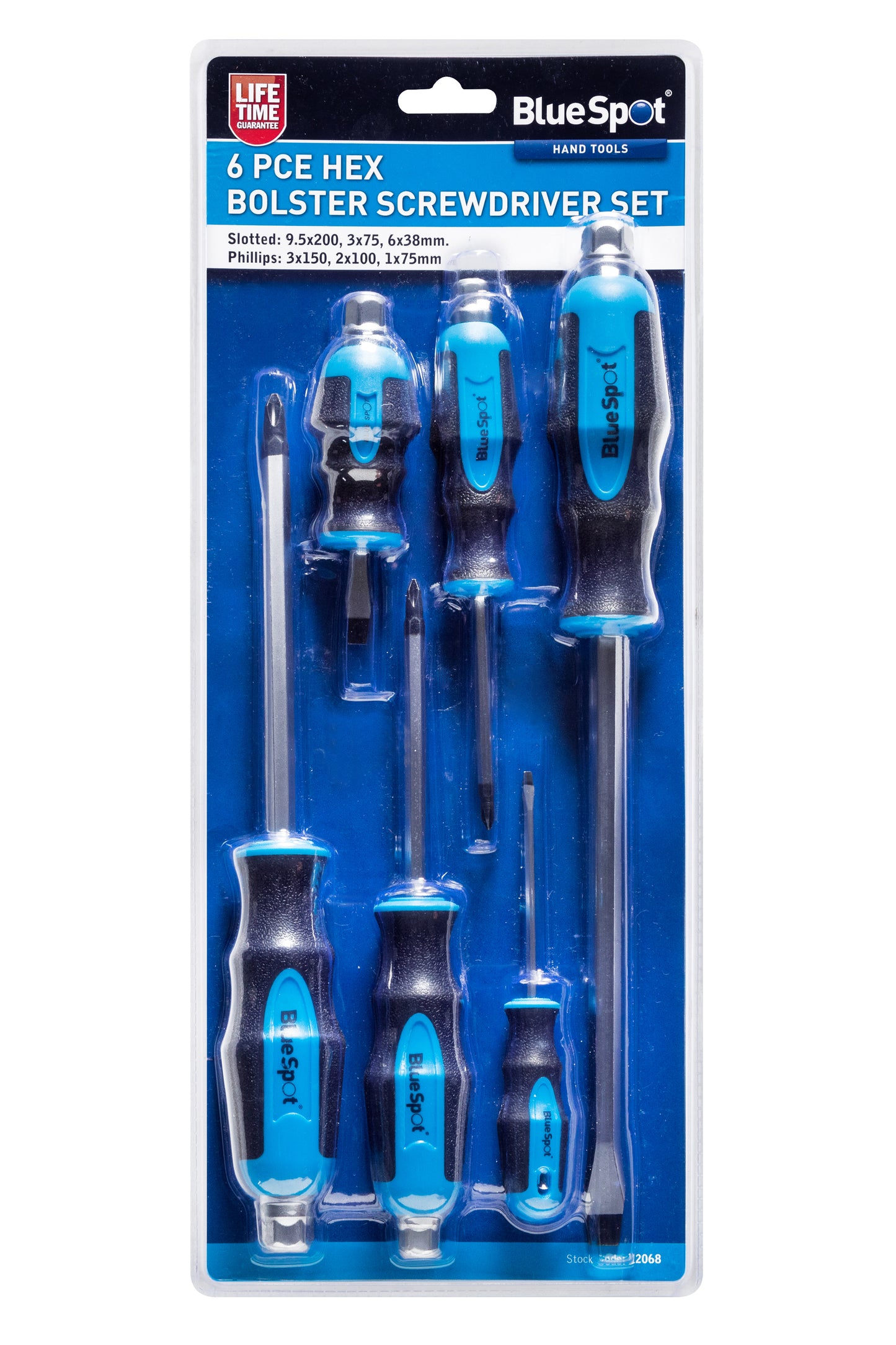 BlueSpot 6 PCE Hex Bolster Screwdriver Set 12068