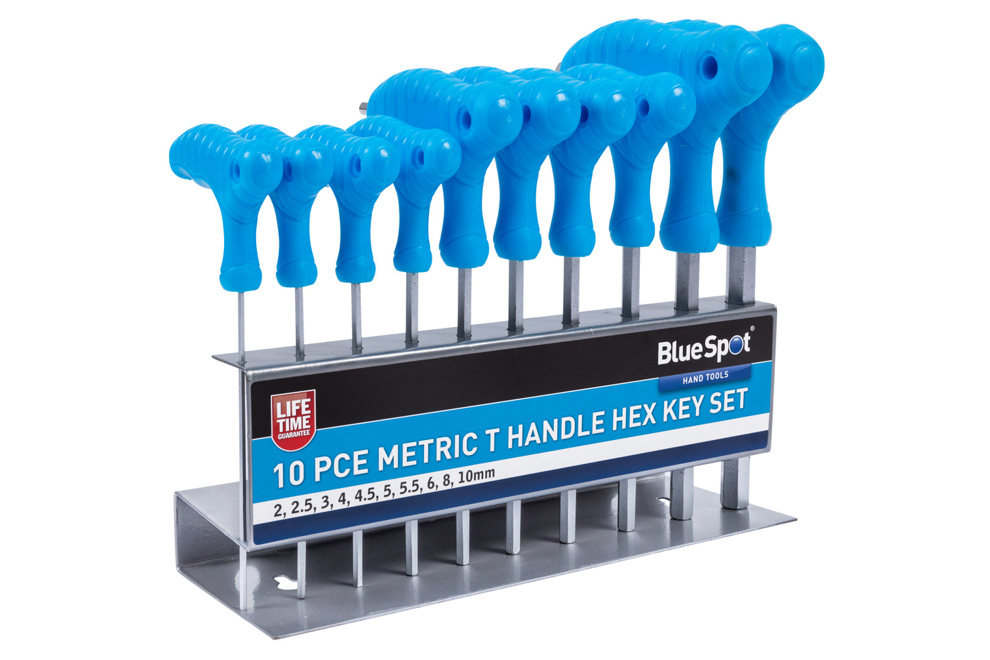 BlueSpot 10 PCE Metric T Handle Hex Key Set (2-10mm) 12185