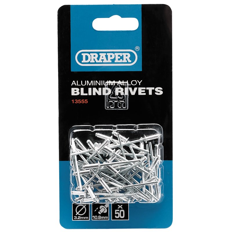 Draper Blind Rivets, 3.2 x 10.8mm (50 Piece) DRA-13555