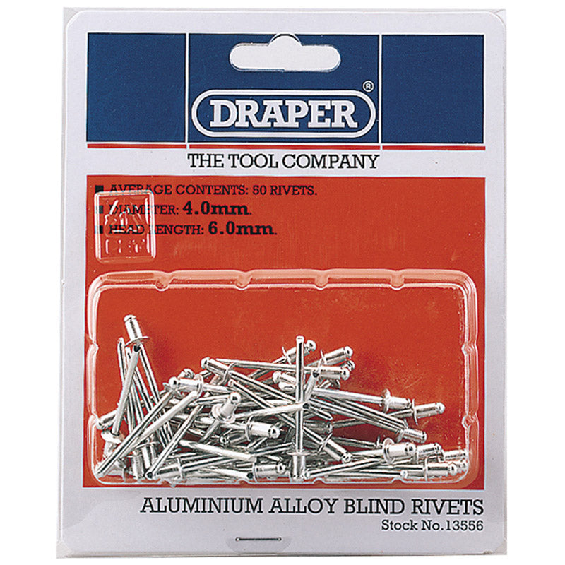 Draper Blind Rivets, 4 x 5.6mm (50 Piece) DRA-13556
