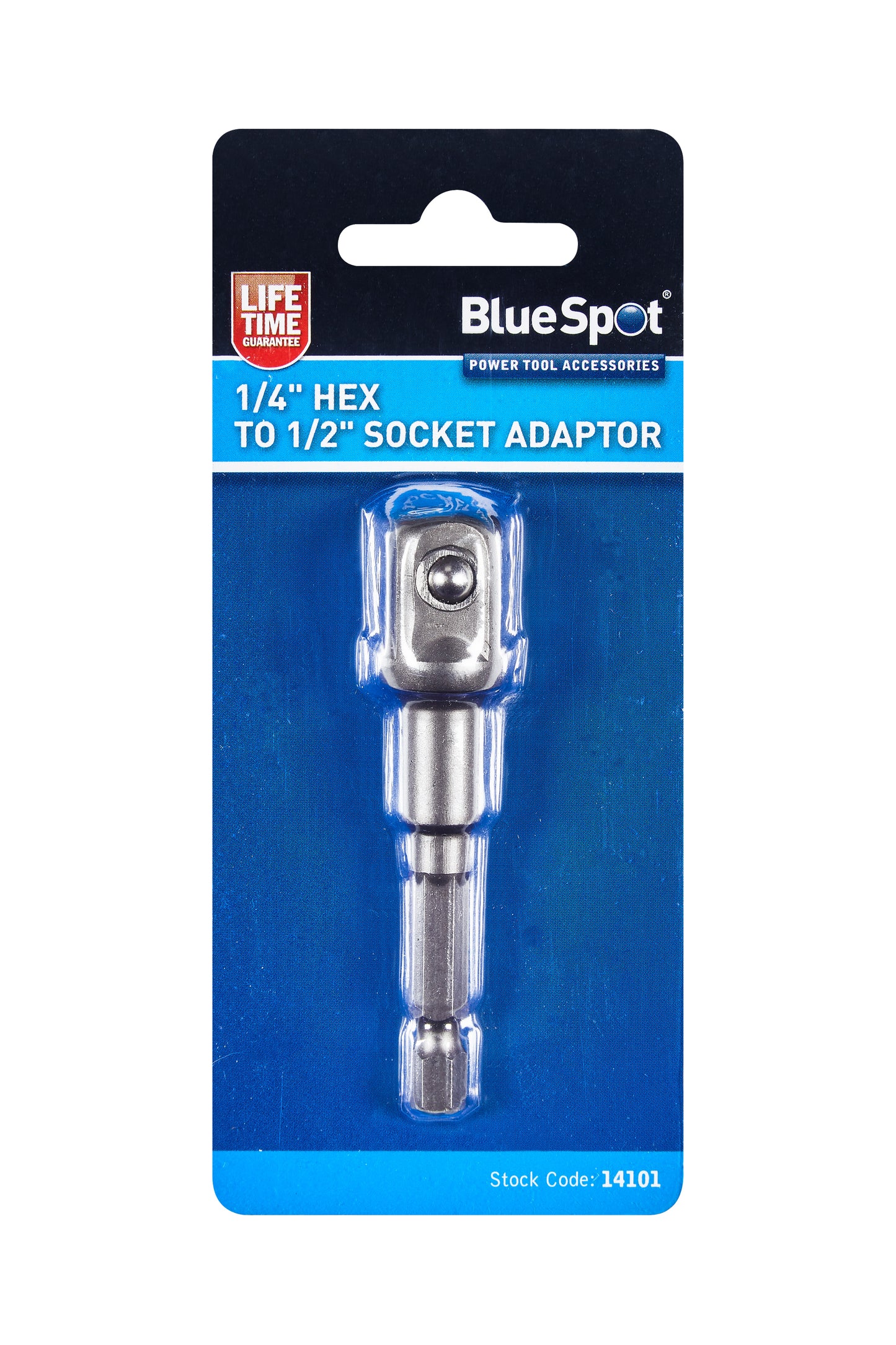 BlueSpot 1/4" Hex to 1/2" Socket Adaptor 14101