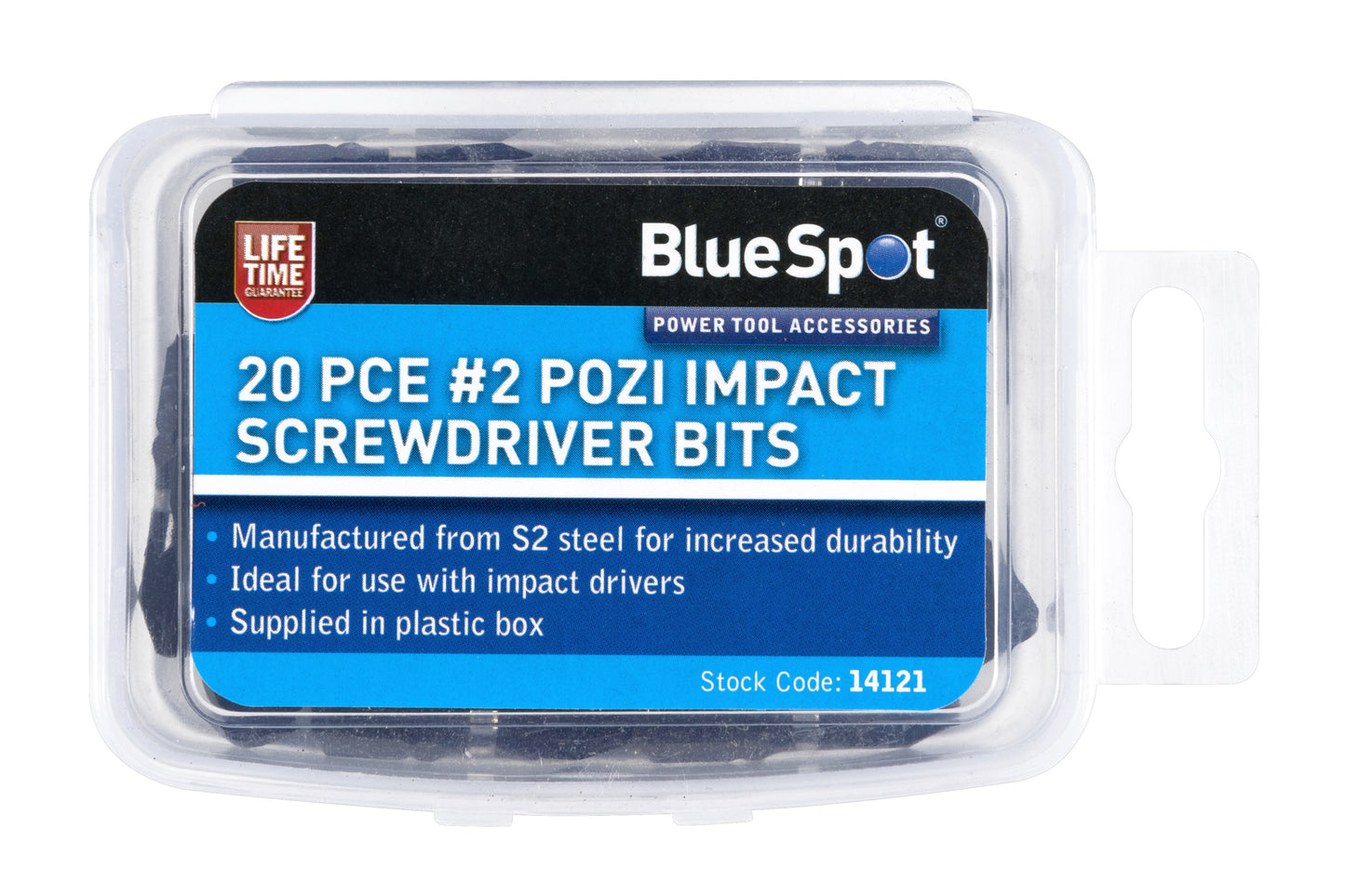 BlueSpot 20 PCE PZ2 Impact Screwdriver Bits 14121