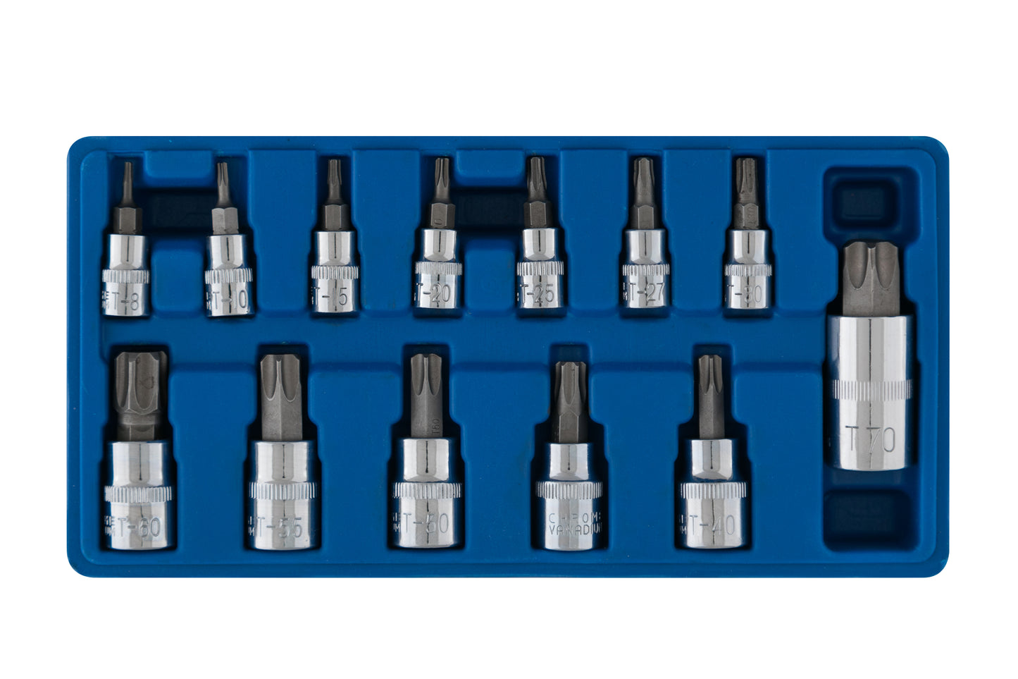 BlueSpot 13 PCE Torx Socket Bit Set (T8-T70) 01503