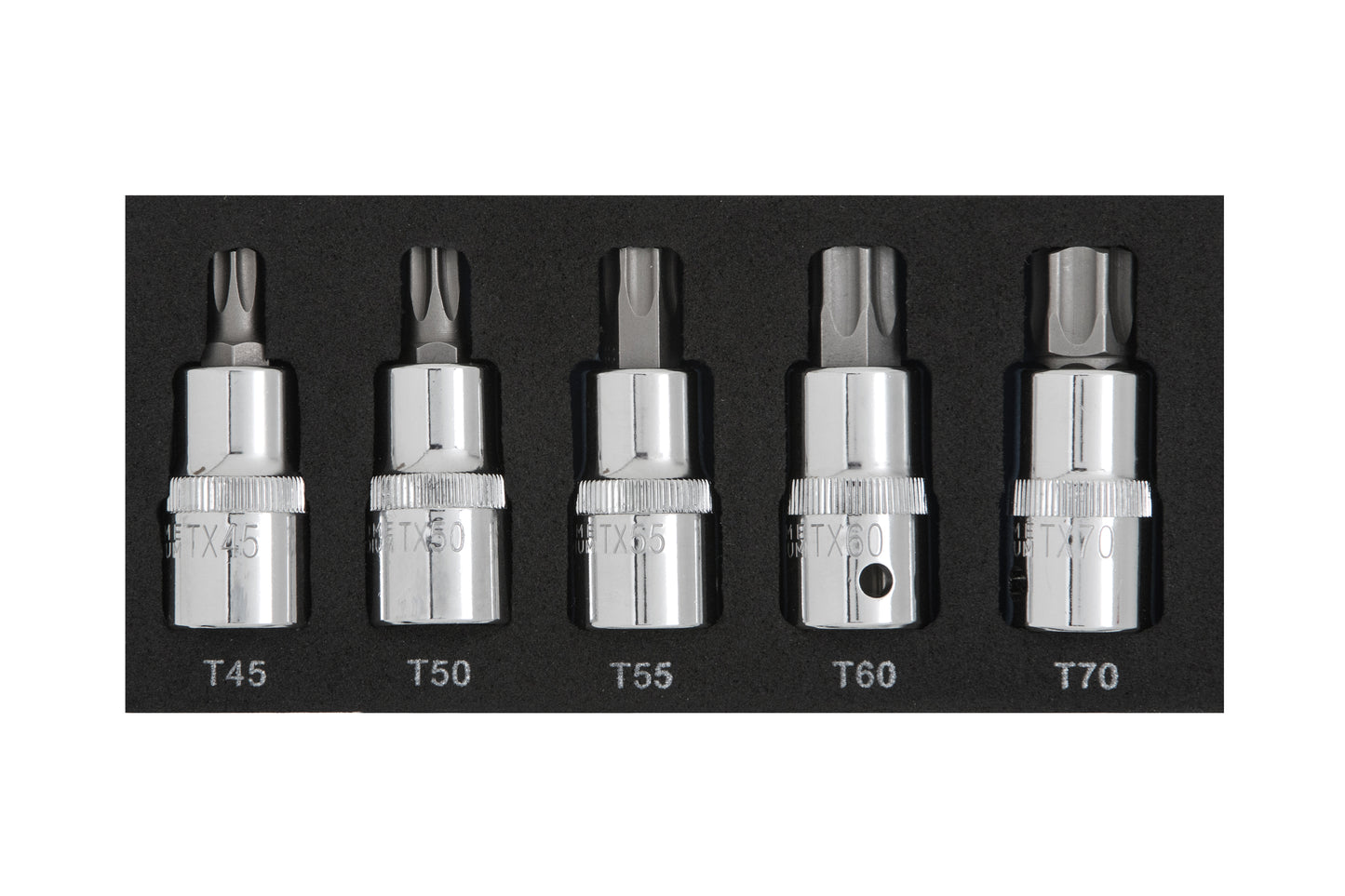 BlueSpot 5 PCE 1/2" Torx Bit Set (T45-T70) (EVA FOAM) 01505