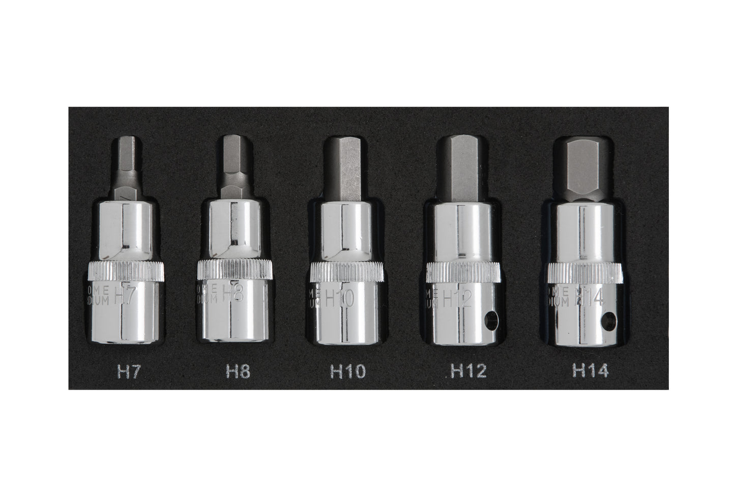BlueSpot 5 PCE 1/2" Hex Bit Set (H7-H14) (EVA FOAM) 01507