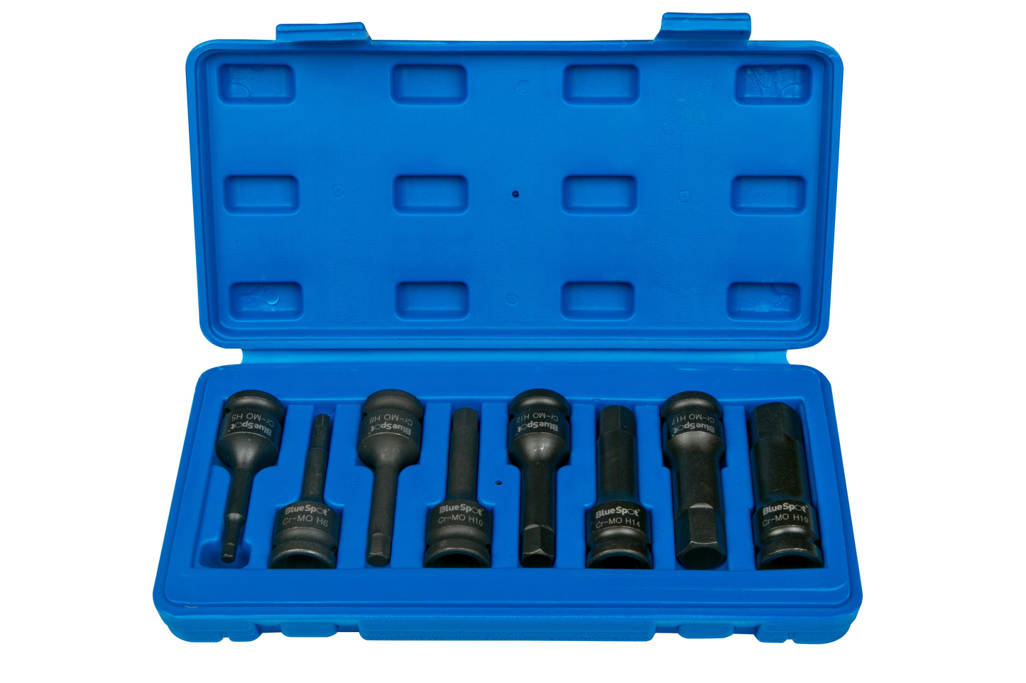 BlueSpot 8 PCE 1/2" Impact Hex Sockets (H5-H19) 01508