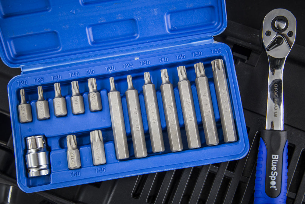 BlueSpot 15 PCE 1/2" Torx Bit Set (T20-T55) 01511