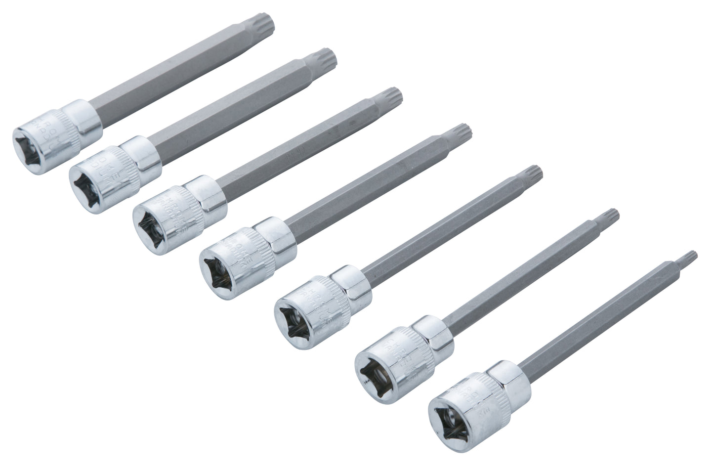 BlueSpot 7 PCE 3/8" Extra Long Spline Socket Bit Set (M4 -M10) 01512