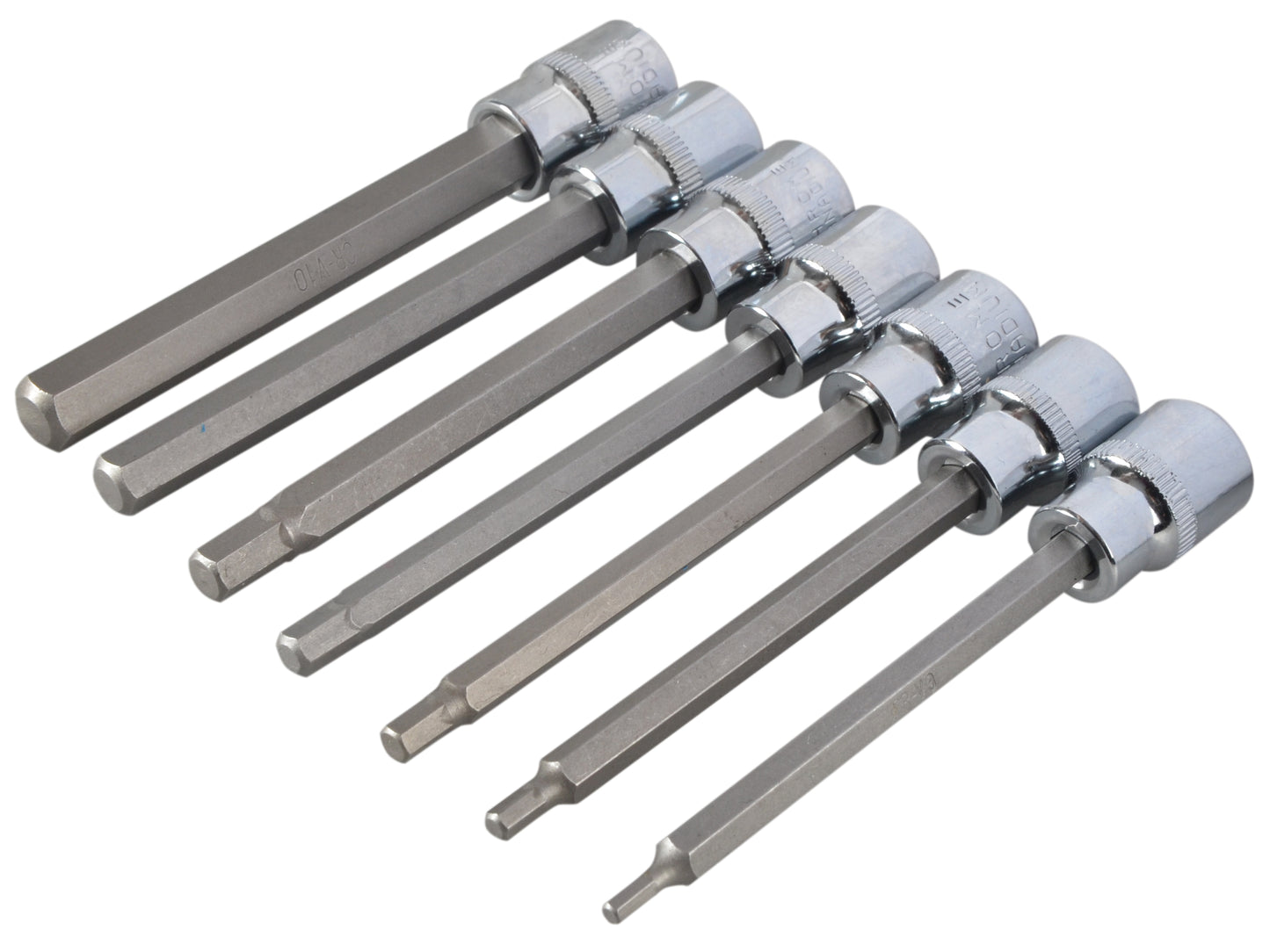 BlueSpot 7 PCE 3/8" Extra Long Hex Socket Bit Set (H3-H10) 01516