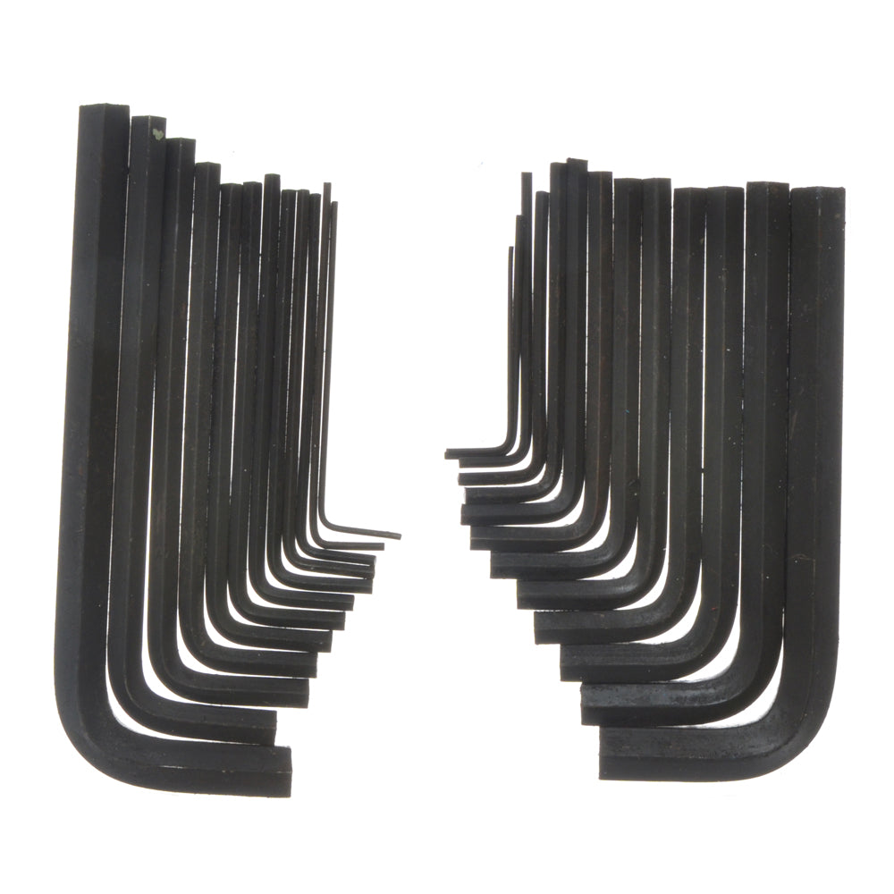 BlueSpot 25 PCE Metric and Imperial Hex Key Wrench Set With Pouch (1-10mm) (3/64"-3/8") 15307