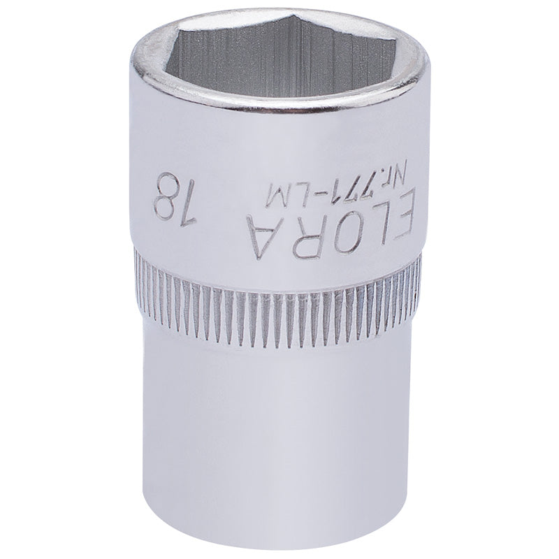 Elora Hexagon Socket, 1/2" Sq. Dr., 18mm DRA-15307