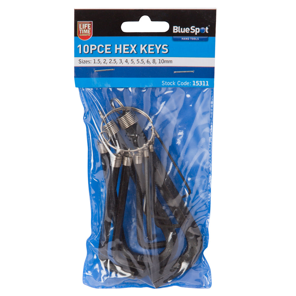 BlueSpot 10 PCE Metric Hex Key Set (1.5-10mm) 15311