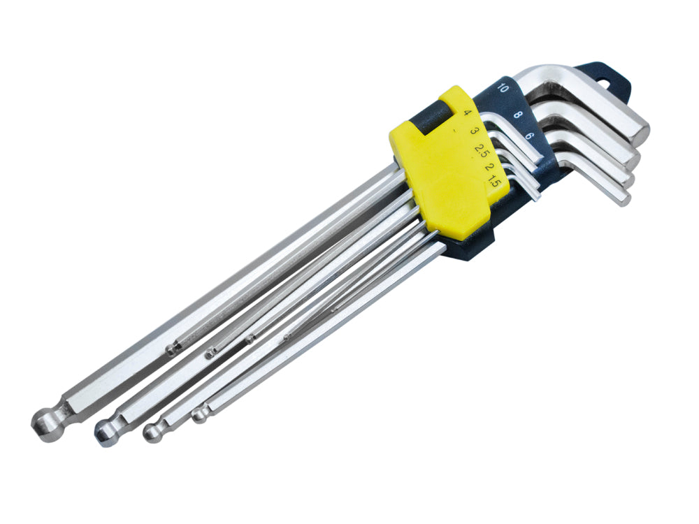 BlueSpot 9 PCE Extra-Long Ball End Hex Key Set (1.5-10mm) 15362