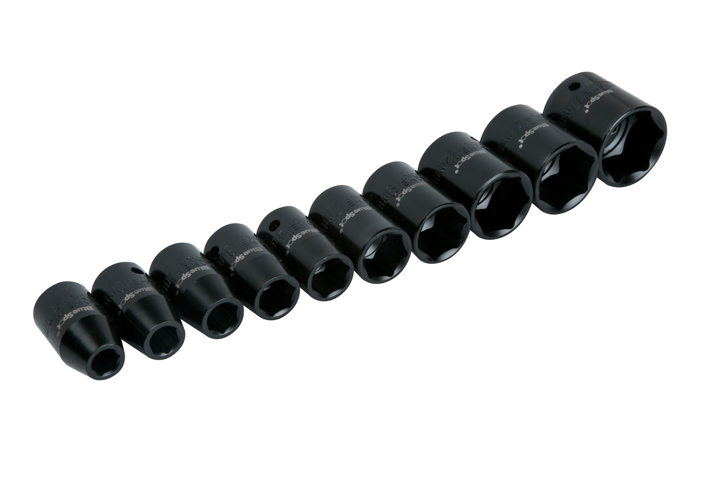 BlueSpot 10 PCE 1/2" Metric Impact Sockets (9-27mm) 01537