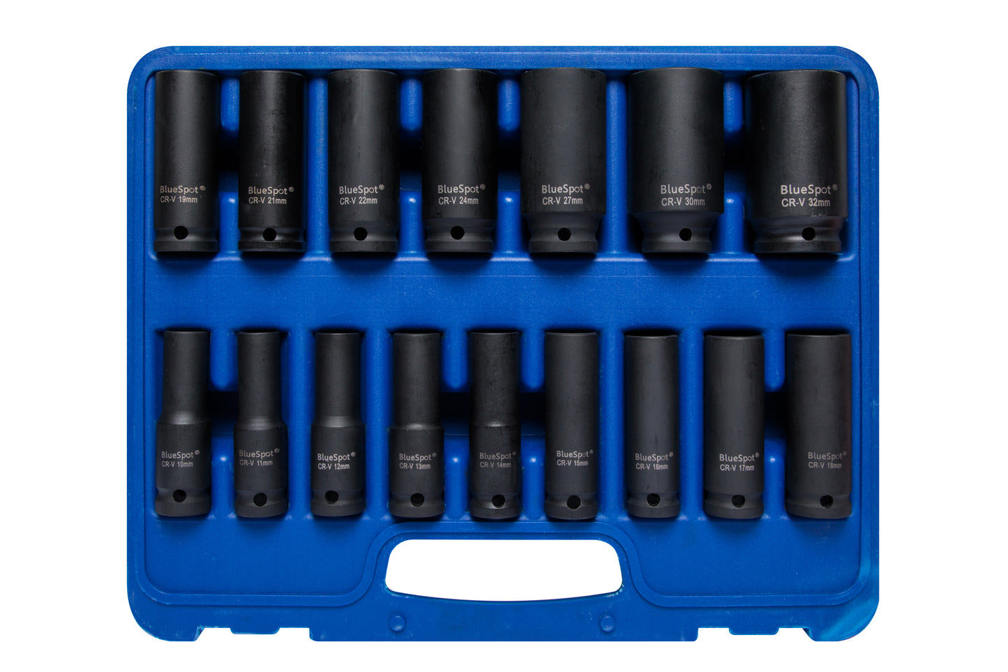 BlueSpot 16 PCE 1/2" Metric Deep Impact Sockets (10-32mm) 01550