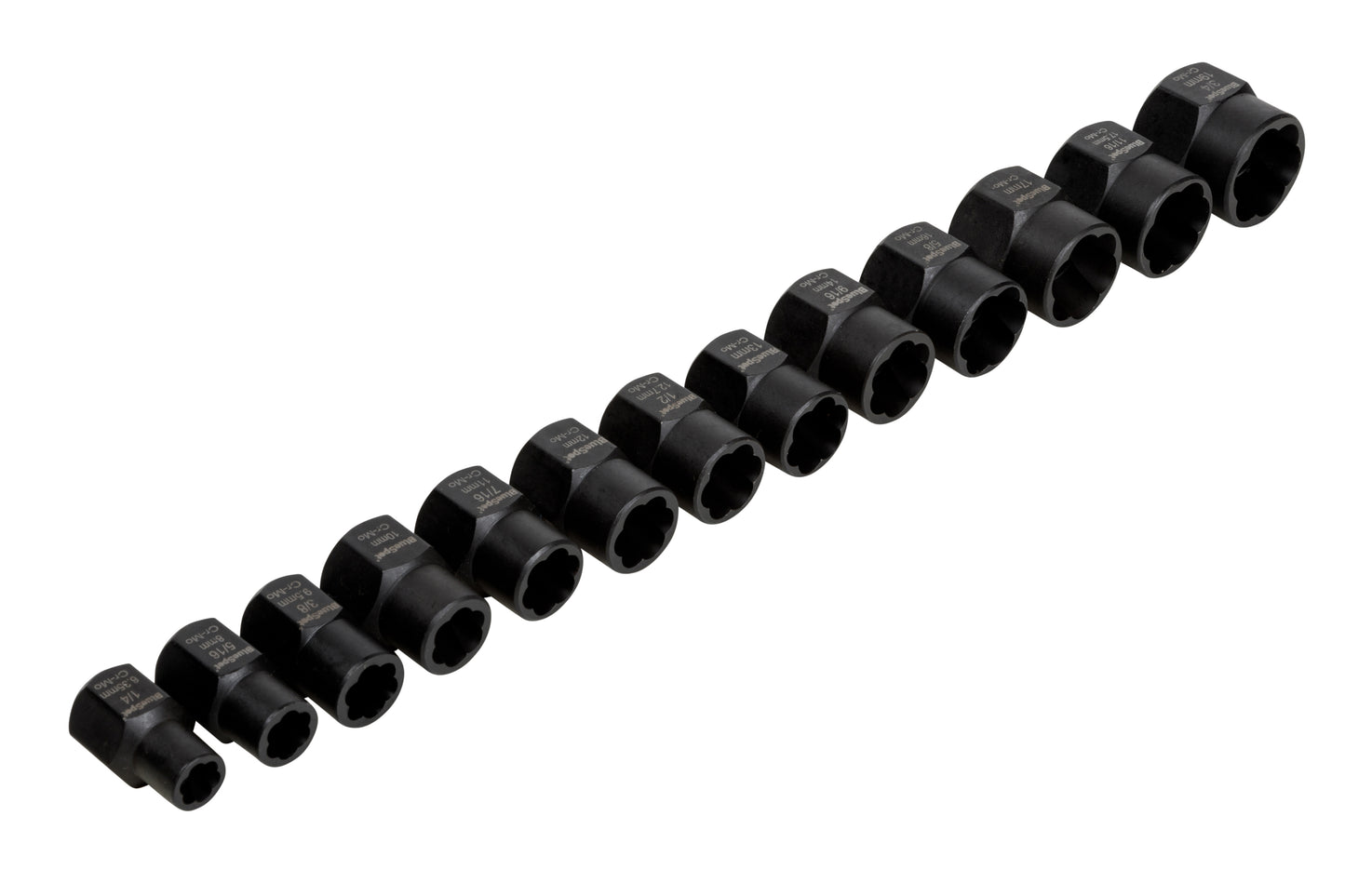 BlueSpot 13 PCE Impact Bolt And Nut Remover Set (1/4"-11/16") (8mm-19mm) 01555