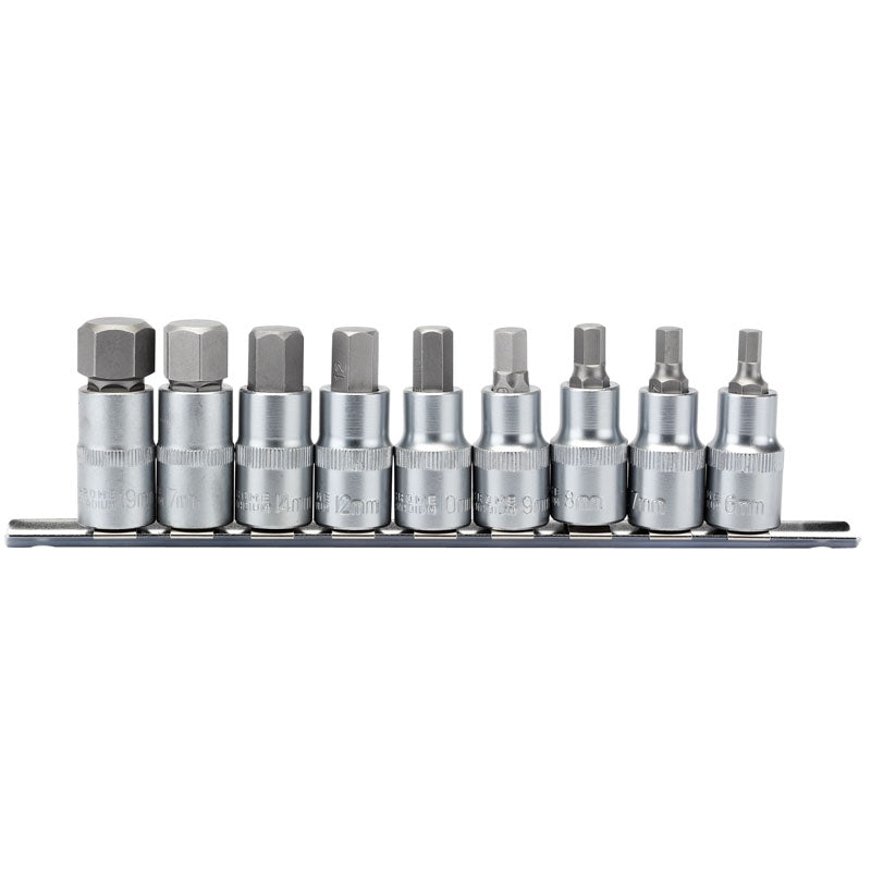 Draper Metric Hex. Socket Bit Set, 1/2" Sq. Dr., 55mm (9 Piece) DRA-16307