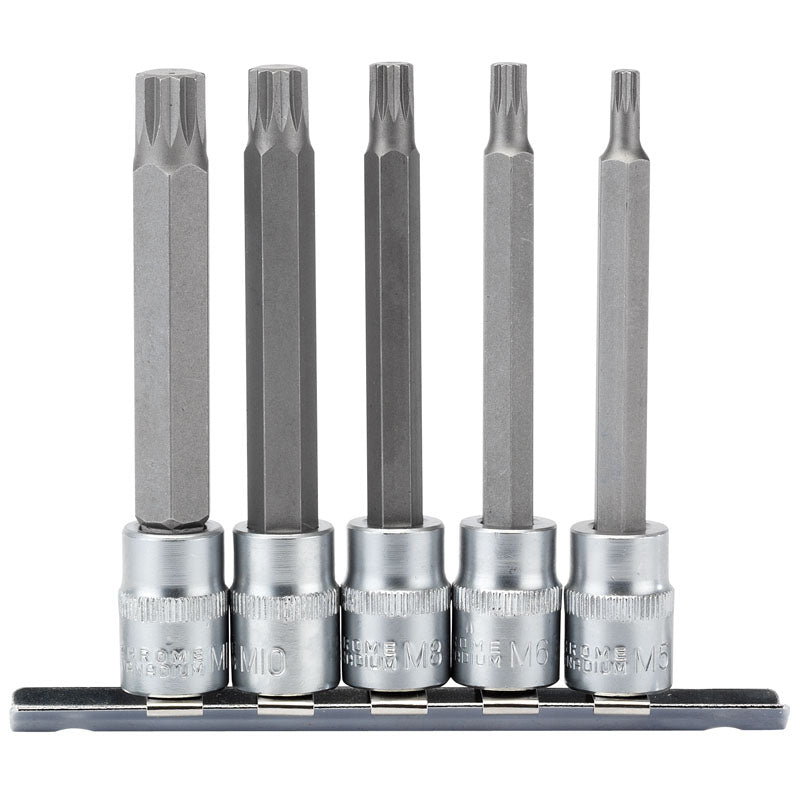 Draper Spline Socket Bit Set, 3/8" Sq. Dr. (5 Piece) DRA-16349