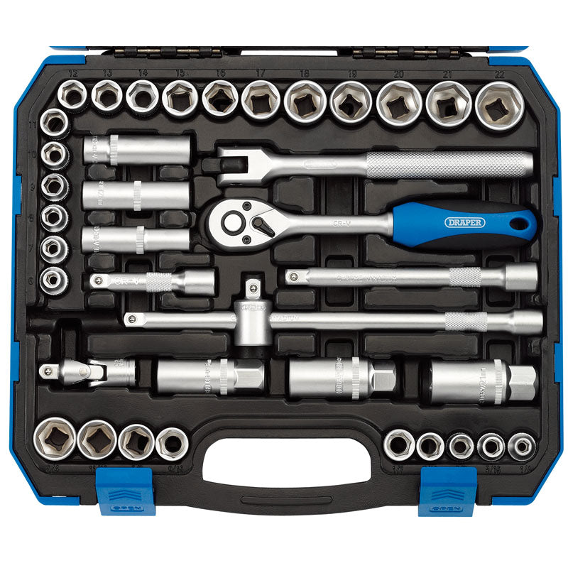 Draper Combined MM/AF Socket Set, 3/8" Sq. Dr. (39 Piece) DRA-16361