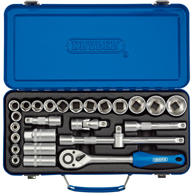 Draper Metric Socket Set, 1/2" Sq. Dr. (26 Piece) DRA-16368