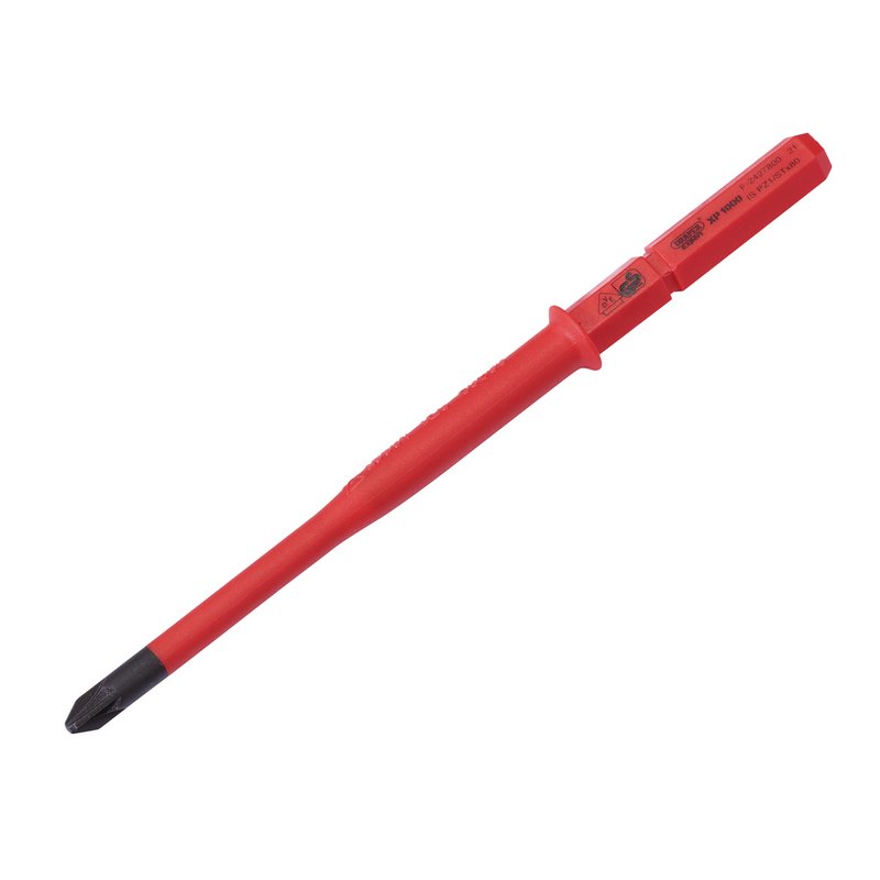 Draper XP1000 VDE Slimline PZ/SL Type Interchangeable Screwdriver Blade, No.2 x 100mm DRA-16420