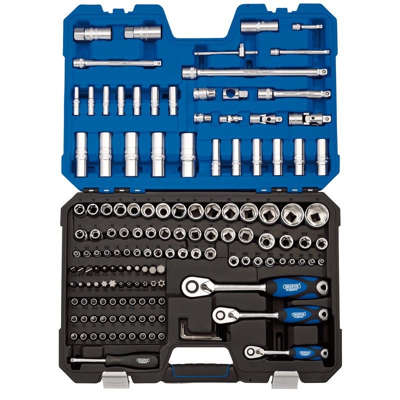 Draper Metric Socket Set, 1/4", 3/8" and 1/2" Sq. Dr. (149 Piece) DRA-16461