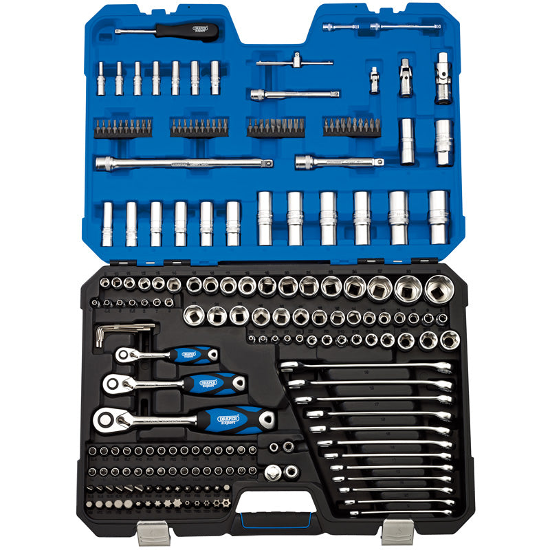 Draper Metric Socket Set, 1/4", 3/8" and 1/2" Sq. Dr. (214 Piece) DRA-16462