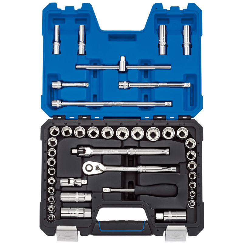 Draper Expert Combined MM/AF Socket Set, 3/8" Sq. Dr., Blue (41 Piece) DRA-16465