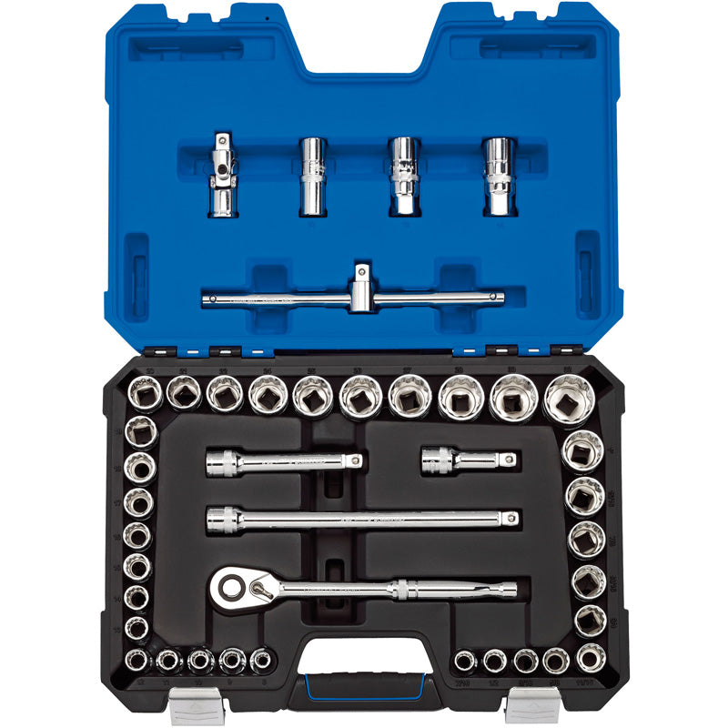 Draper Expert MM/AF Combined Socket Set, 1/2" Sq. Dr., Blue (41 Piece) DRA-16467