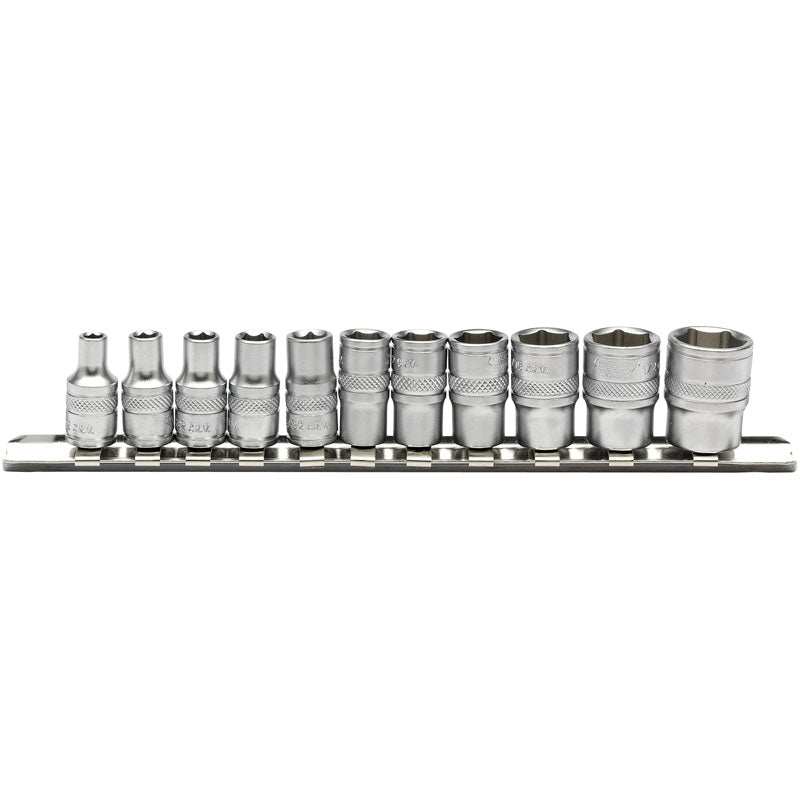 Draper Imperial Socket Set on a Metal Rail, 1/4" Sq. Dr. (11 Piece) DRA-16488