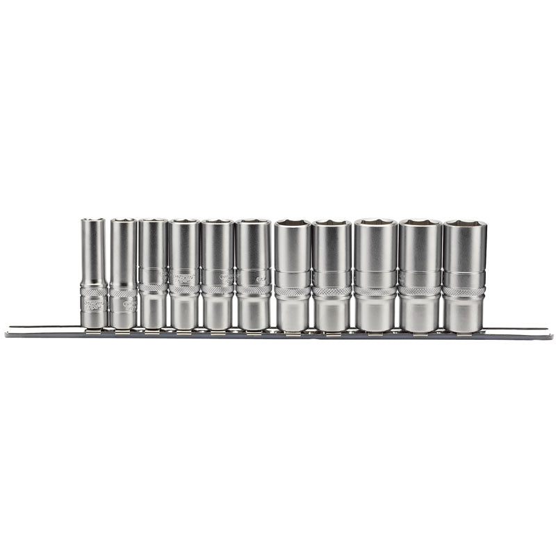 Draper Imperial Deep Socket Set on a Metal Rail, 3/8" Sq. Dr. (11 Piece) DRA-16495