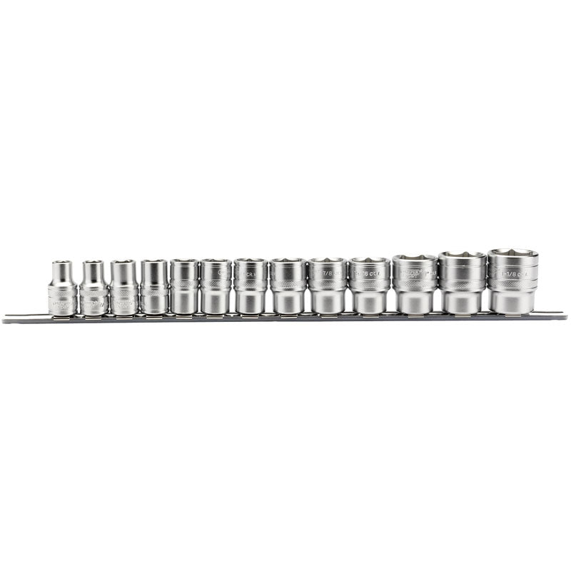 Draper Imperial Socket on a Metal Rail, 1/2" Sq. Dr. (13 Piece) DRA-16498