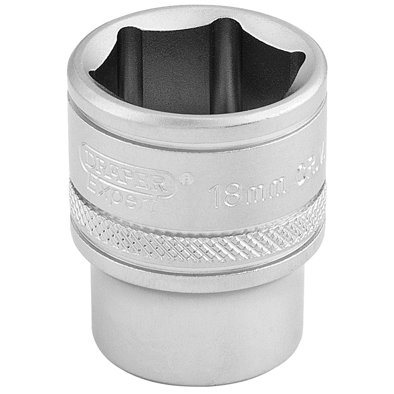 Draper 6 Point Metric Socket, 3/8" Sq. Dr., 18mm DRA-16544