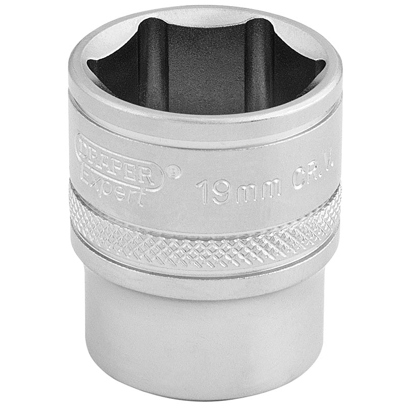 Draper 6 Point Metric Socket, 3/8" Sq. Dr., 19mm DRA-16545