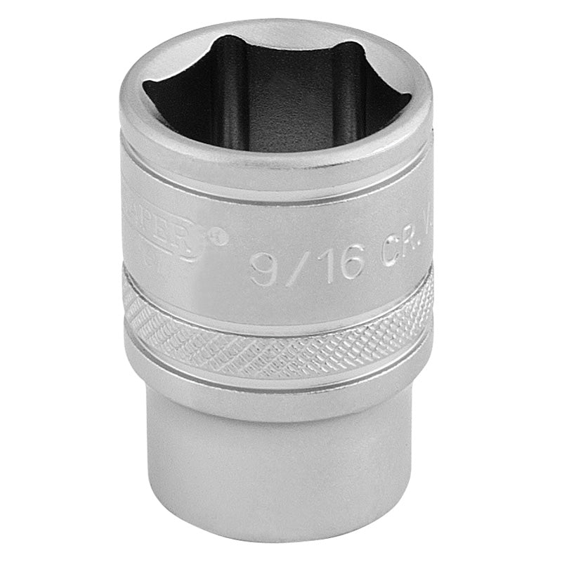 Draper 6 Point Imperial Socket, 3/8" Sq. Dr., 9/16" DRA-16571