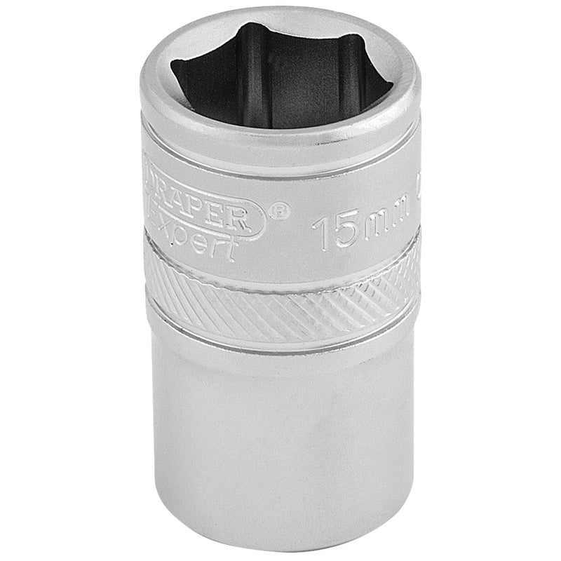 Draper 6 Point Metric Socket, 1/2" Sq. Dr., 15mm DRA-16605