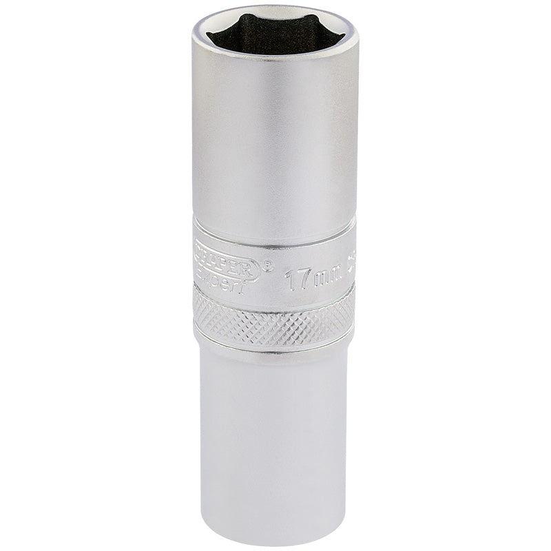 Draper 6 Point Metric Deep Socket, 1/2" Sq. Dr., 17mm DRA-16649