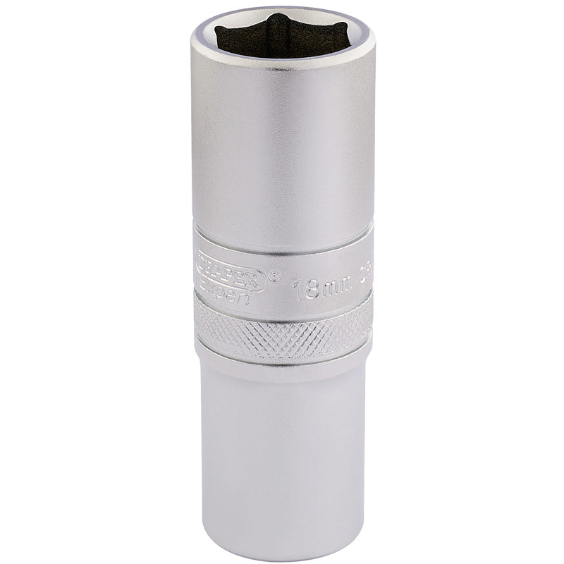 Draper 6 Point Metric Deep Socket, 1/2" Sq. Dr., 18mm DRA-16650