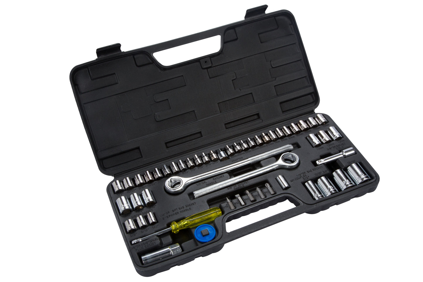 BlueSpot 52 PCE 1/4" 3/8" & 1/2" Socket Set (4-13mm) (1/4"-13/16") 01746