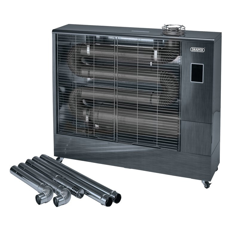 Draper 230V Far Infrared Diesel Heater with Flue Kit, 67,500 BTU/19.8kW DRA-18104