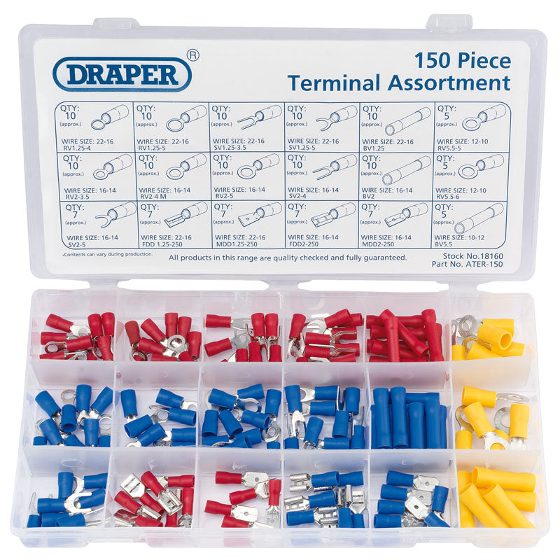 Draper Insulated Terminal Assortment (150 Piece) DRA-18160