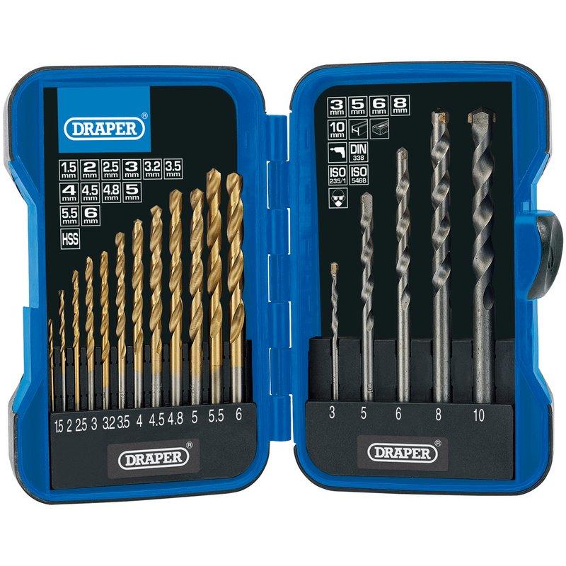 Draper Metric Combined HSS and Masonry Drill Bit Set (17 Piece) DRA-18551