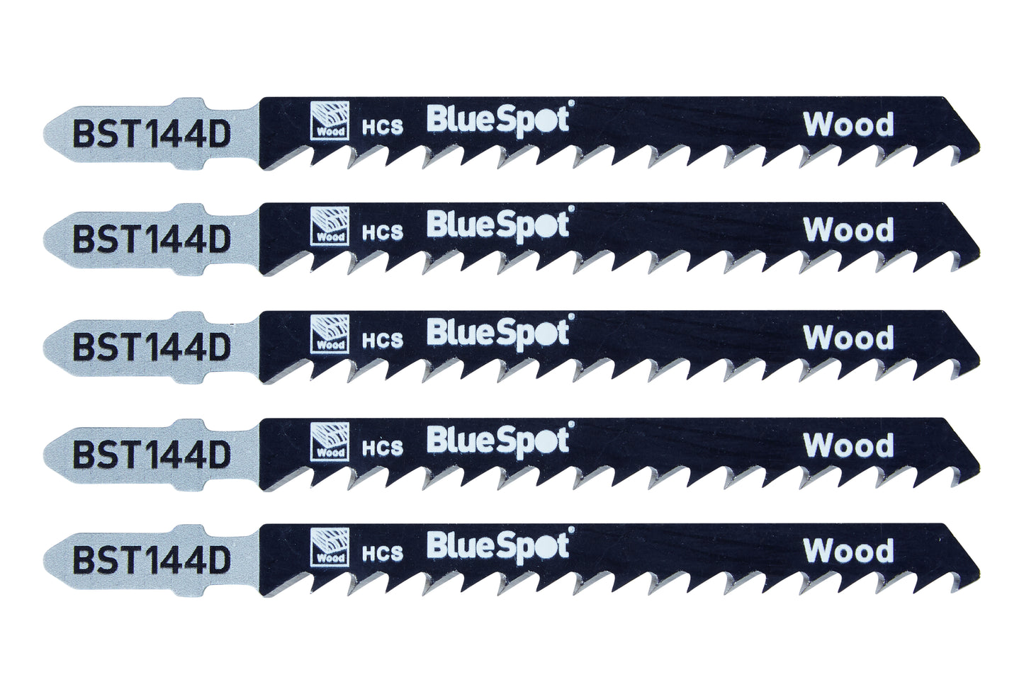 BlueSpot 5 PCE HCS Quick Cut Jigsaw Blades For Wood (6 TPI) 19004