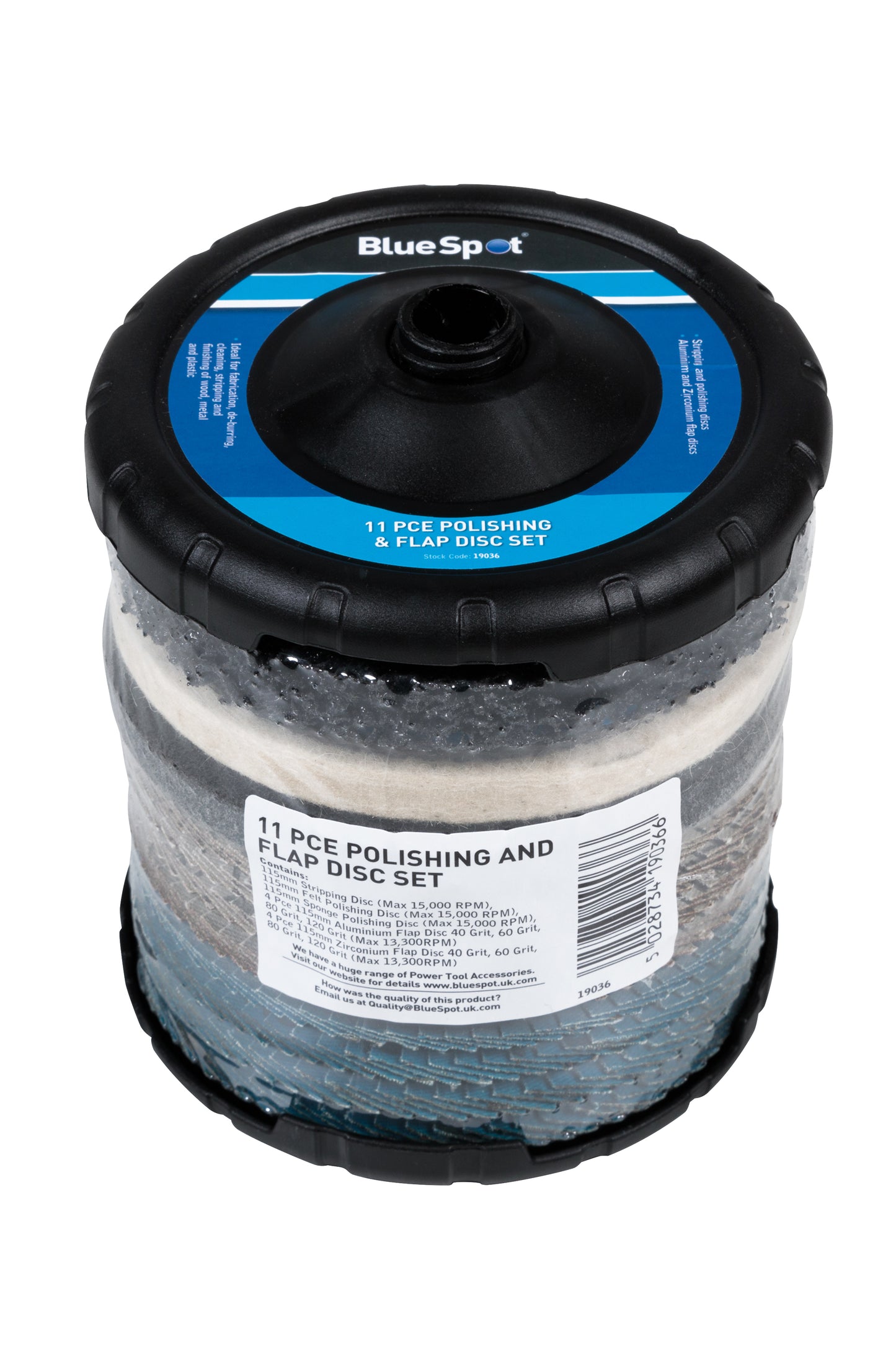BlueSpot 11 PCE Polishing and Flap Disc Set 19036