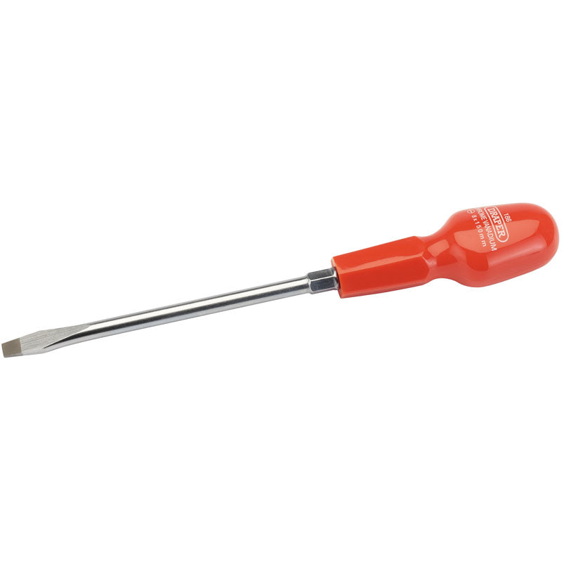 Draper Plain Slot Flared Tip Cabinet Pattern Screwdriver, 8 x 150mm (Sold Loose) DRA-19500