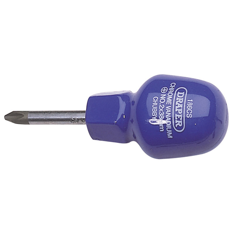 Draper Cross Slot Cabinet Pattern Chubby Screwdriver, No.2 x 38mm (Sold Loose) DRA-19503