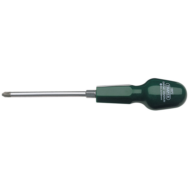 Draper PZ Type Cabinet Pattern Screwdriver, No.2 x 100mm (Sold Loose) DRA-19508